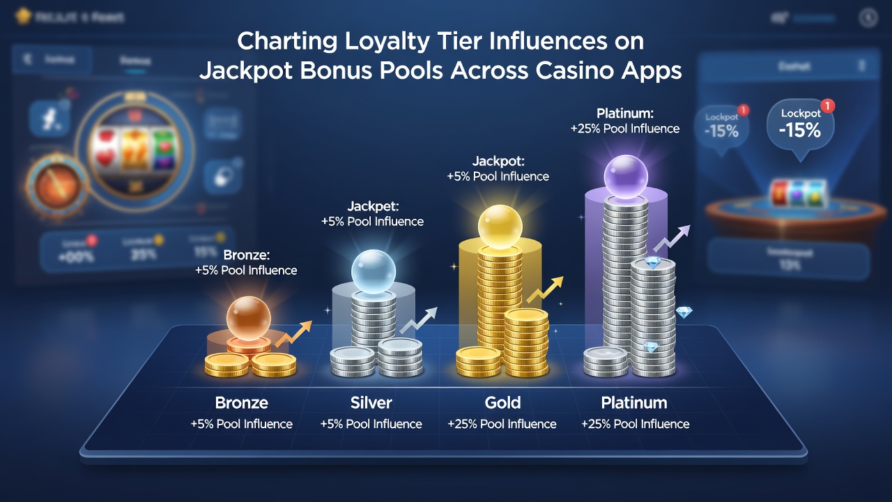 Illustration der Auswirkungen von Treuestufen auf Bonus-Pools in vernetzten Casino-Apps