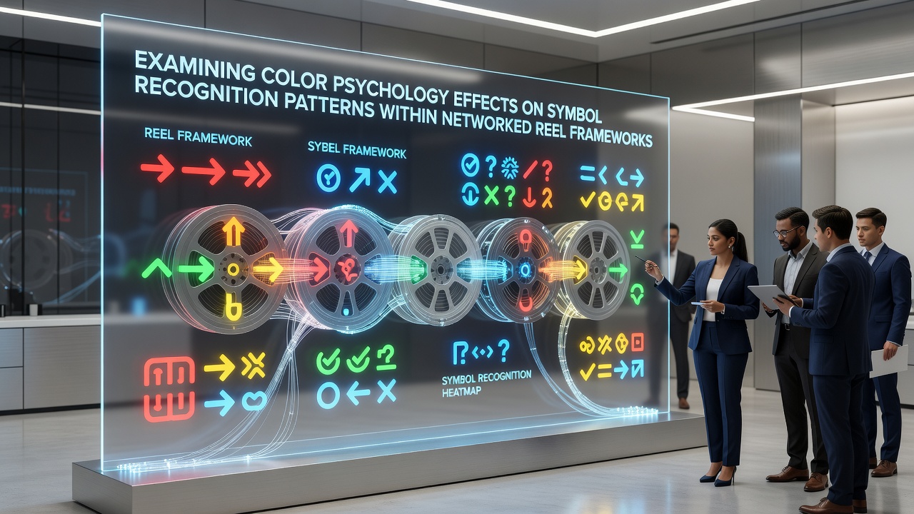 Darstellung von farbigen Symbolen in vernetzten Walzenframeworks mit Fokus auf psychologische Farbwirkungen